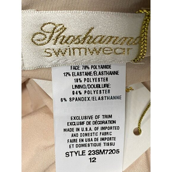 Shoshanna Sz 12 Swimsuit Ring One Shoulder One Piece Blue Silver Shimmer Preppy - Picture 7 of 7